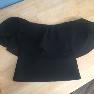 Black off shoulder crop top